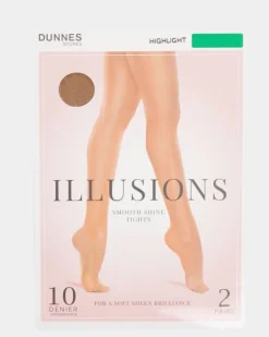 10 Denier Illusions Tights - Pack Of 2