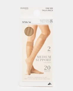20 Denier Medium Support Knee Highs - Pack Of 2