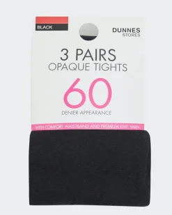 60 Denier Opaque Tights - Pack Of 3