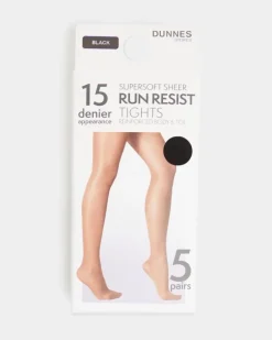 15 Denier Run Resist Tights - Pack Of 5