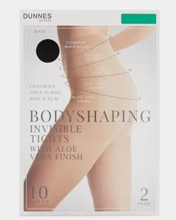10 Denier Sheer Bodyshaper Tights - Pack of 2