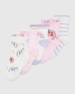 Baby Girls Design Socks - Pack Of 5