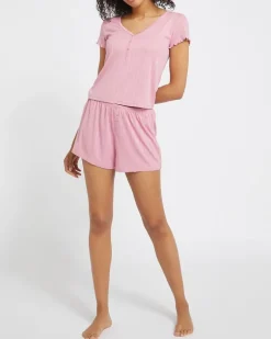 Button Shorts Pyjama Set