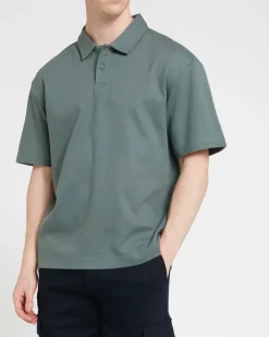 Camp Collar Texture Polo Top