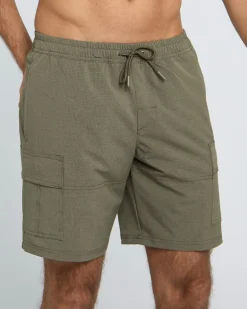 Cargo Grid Fabric Swim Shorts