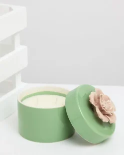 Carolyn Donnelly Eclectic Large Ceramic Flower Candle