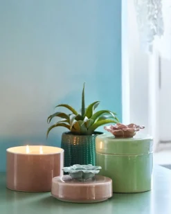 Carolyn Donnelly Eclectic Large Ceramic Flower Candle