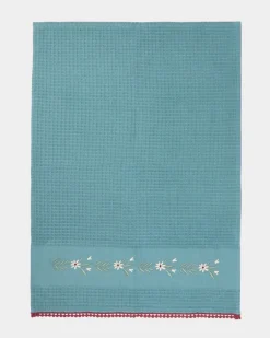 Carolyn Donnelly Eclectic Waffle Embroidered Tea Towel