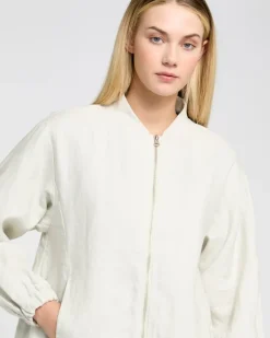 Carolyn Donnelly The Edit Linen Bomber Jacket