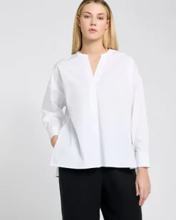 Carolyn Donnelly The Edit White Cotton V-Neck Shirt