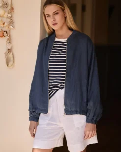 Carolyn Donnelly The Edit Linen Bomber Jacket