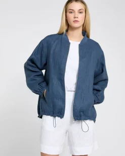 Carolyn Donnelly The Edit Linen Bomber Jacket