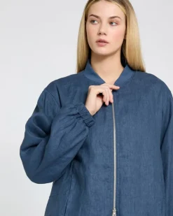 Carolyn Donnelly The Edit Linen Bomber Jacket