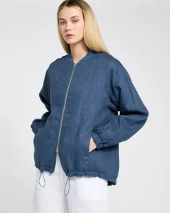 Carolyn Donnelly The Edit Linen Bomber Jacket