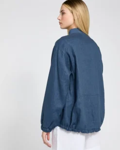 Carolyn Donnelly The Edit Linen Bomber Jacket