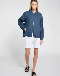 Carolyn Donnelly The Edit Linen Bomber Jacket