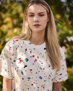 Carolyn Donnelly The Edit Splash Print Short Sleeve Jumper