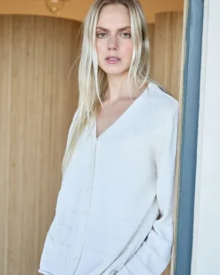 Carolyn Donnelly The Edit Fine Garter Knit Stone Cardigan
