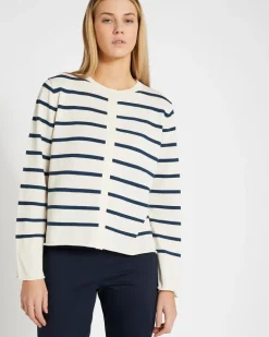 Carolyn Donnelly The Edit Cotton Stripe Cardigan