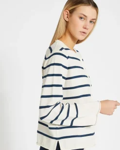 Carolyn Donnelly The Edit Cotton Stripe Cardigan