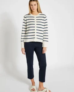 Carolyn Donnelly The Edit Cotton Stripe Cardigan