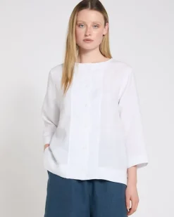 Carolyn Donnelly The Edit Button Front Linen Top