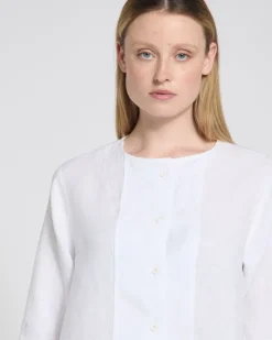 Carolyn Donnelly The Edit Button Front Linen Top