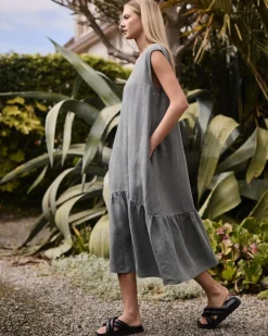 Carolyn Donnelly The Edit Flounce Hem Linen Dress