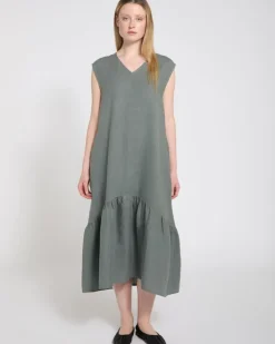 Carolyn Donnelly The Edit Flounce Hem Linen Dress