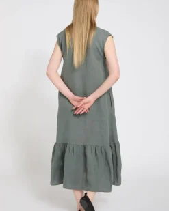 Carolyn Donnelly The Edit Flounce Hem Linen Dress