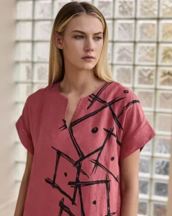 Carolyn Donnelly The Edit Square Print Linen Dress