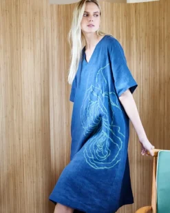 Carolyn Donnelly The Edit Placement Print Linen Dress