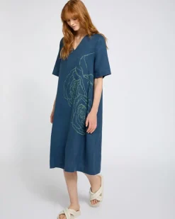 Carolyn Donnelly The Edit Placement Print Linen Dress