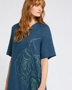 Carolyn Donnelly The Edit Placement Print Linen Dress