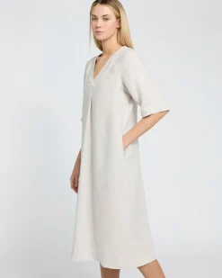 Carolyn Donnelly The Edit V-Neck Linen Dress