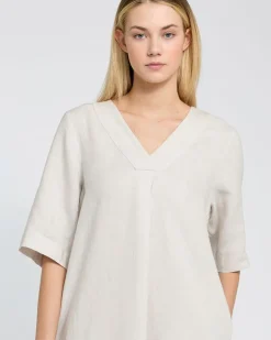 Carolyn Donnelly The Edit V-Neck Linen Dress