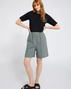 Carolyn Donnelly The Edit Khaki Linen Shorts