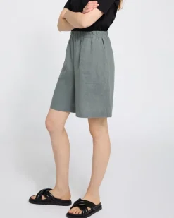 Carolyn Donnelly The Edit Khaki Linen Shorts