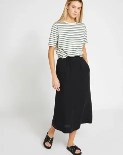 Carolyn Donnelly The Edit Black Linen Skirt