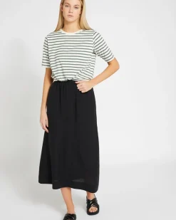 Carolyn Donnelly The Edit Black Linen Skirt