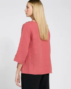 Carolyn Donnelly The Edit Square Print Linen Top