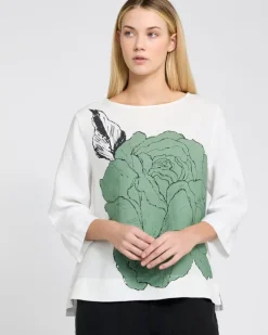 Carolyn Donnelly The Edit Placement Print Linen Top