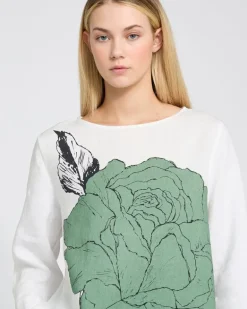 Carolyn Donnelly The Edit Placement Print Linen Top