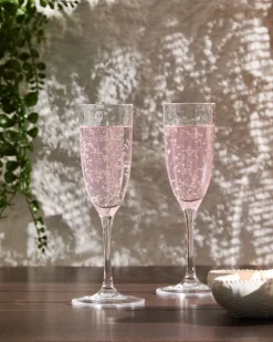 Clear Hammered Champagne Glass