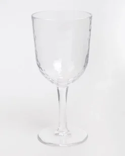 Clear Hammered Wine Glass