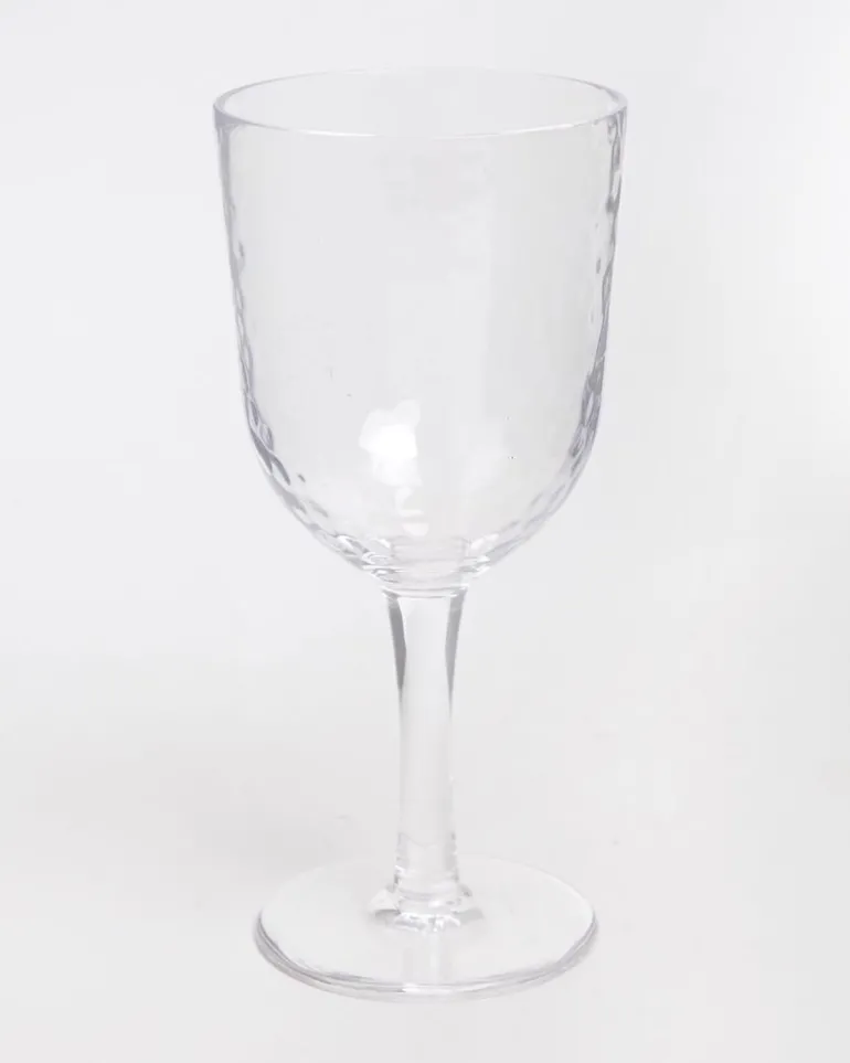 Clear Hammered Wine Glass
