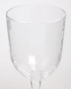 Clear Hammered Wine Glass