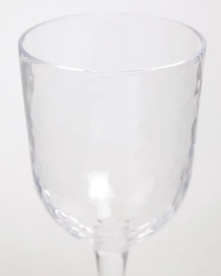 Clear Hammered Wine Glass