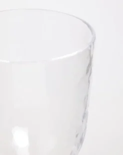 Clear Hammered Wine Glass