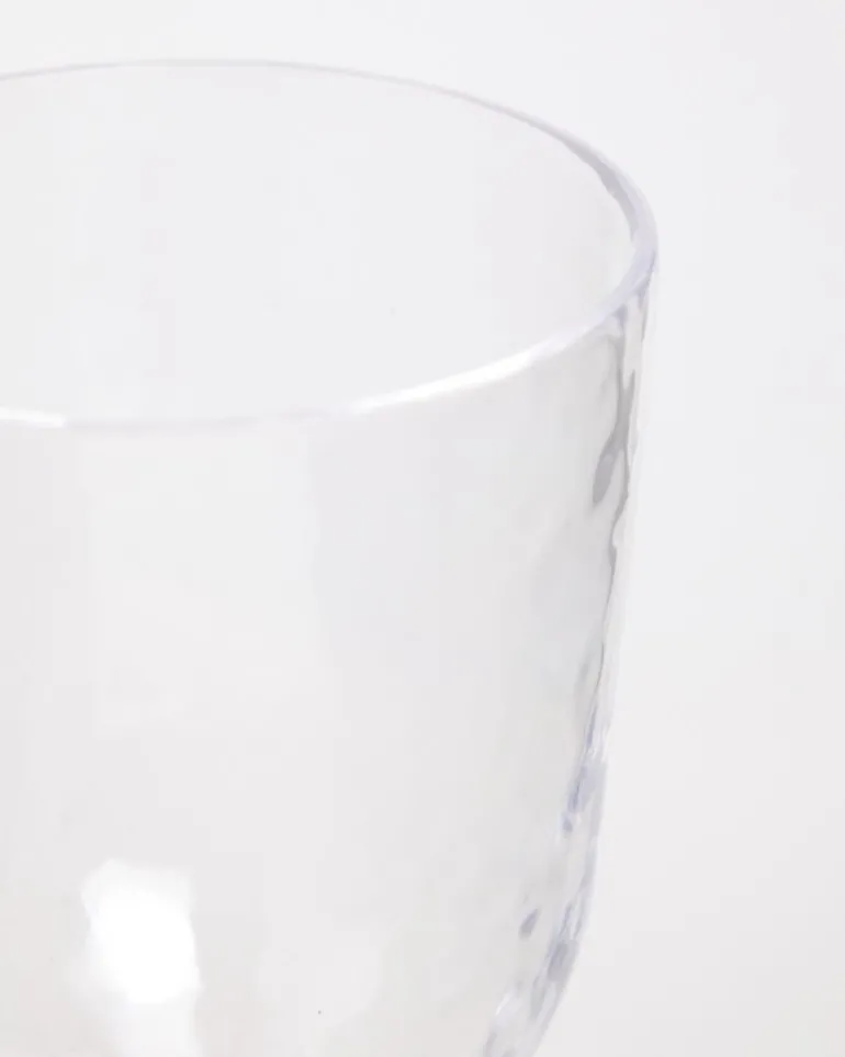 Clear Hammered Wine Glass